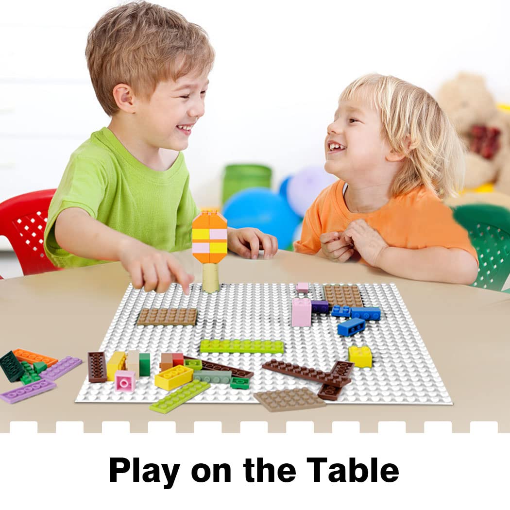 Etarnfly 8 Pack Peel-And-Stick Building Baseplates, 10 X10 Classic Self-Adhesive Building Boards - 100% Compatible With All