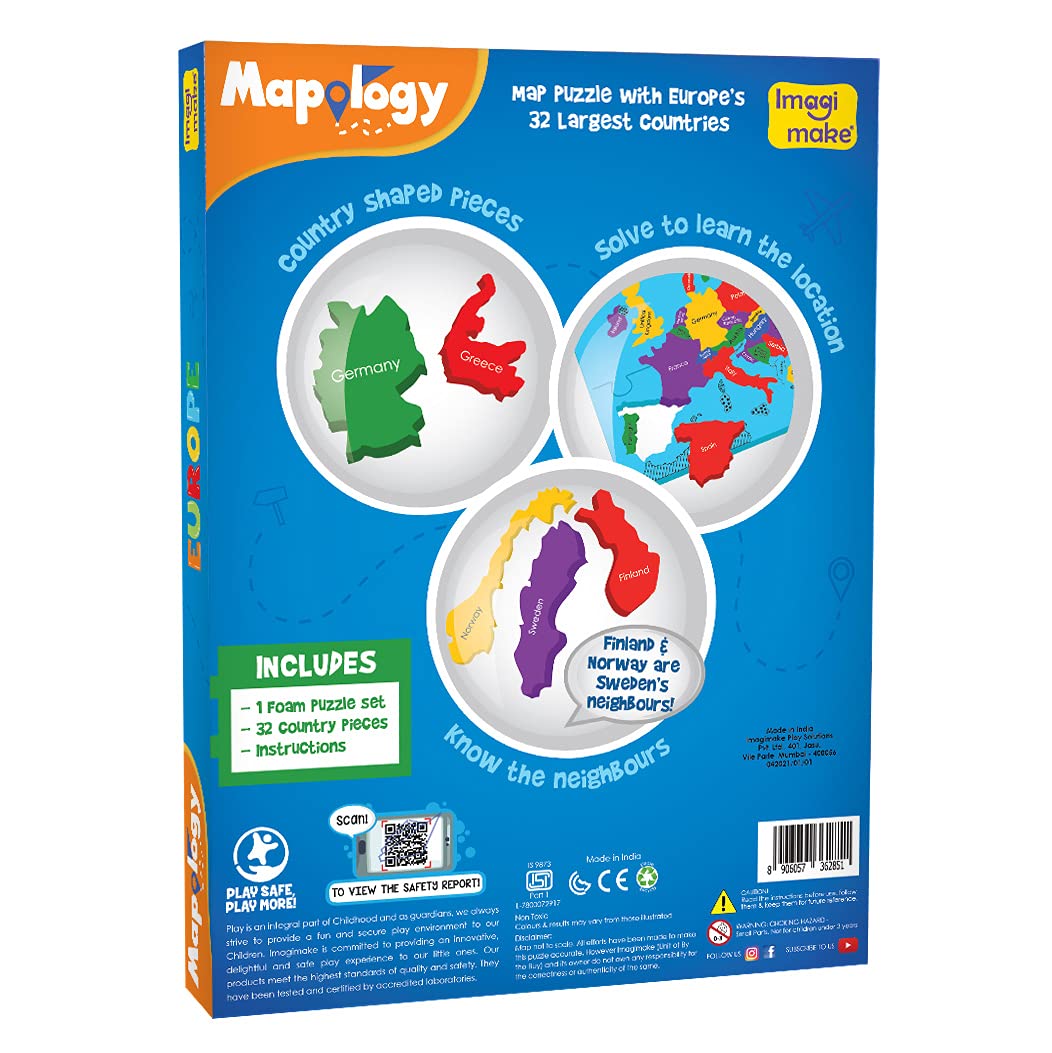 Imagimake Mapology: Europe Map Puzzle For Baby