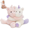 MorisMos Freezable & Microwavable Weighted Unicorn Stuffed Animals Duo Unicorn Toys for Girl Twin Kid Wife Heating Pads Weighted Plushies for Anxiety Relief/Comfort Long-Arms Hugging Pony Toys Decor