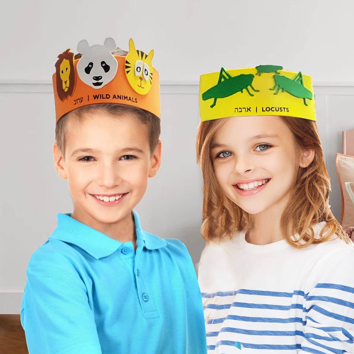 Rite Lite Passover Plagues Foam Headbands 10 Pack | Pesach Seder Gifts Jewish Holiday Party Favors Decor Educational Playful Lea