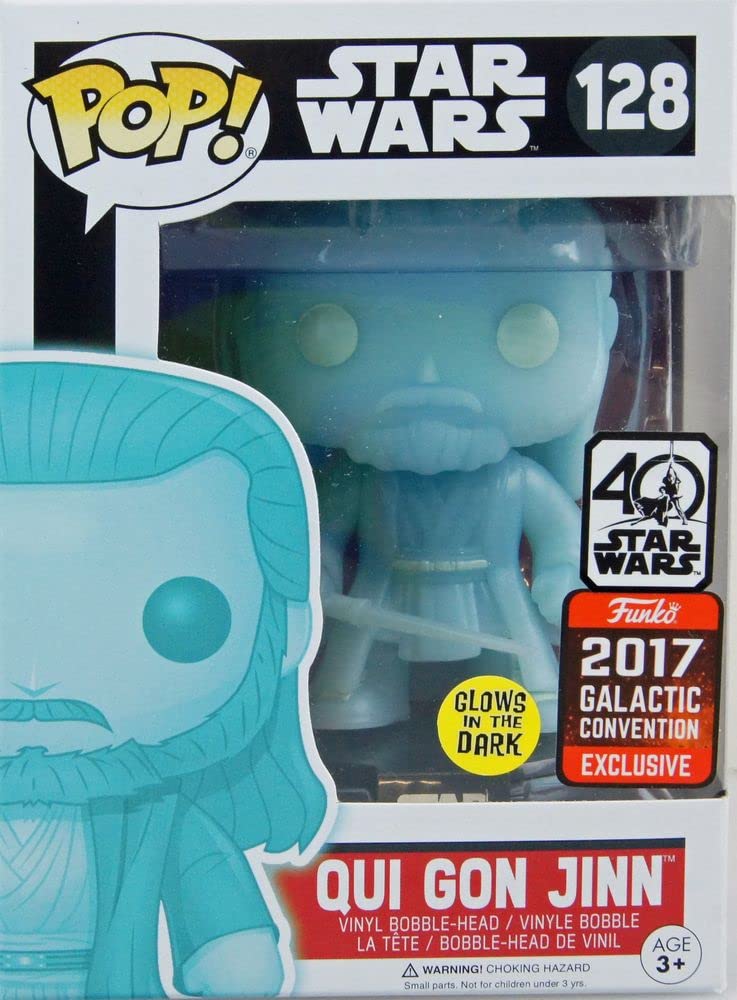 Funko - Bobble Head Pop Star Wars Qui-Gon Jinn Holographic Gitd (Swc 2017 Exclusive)