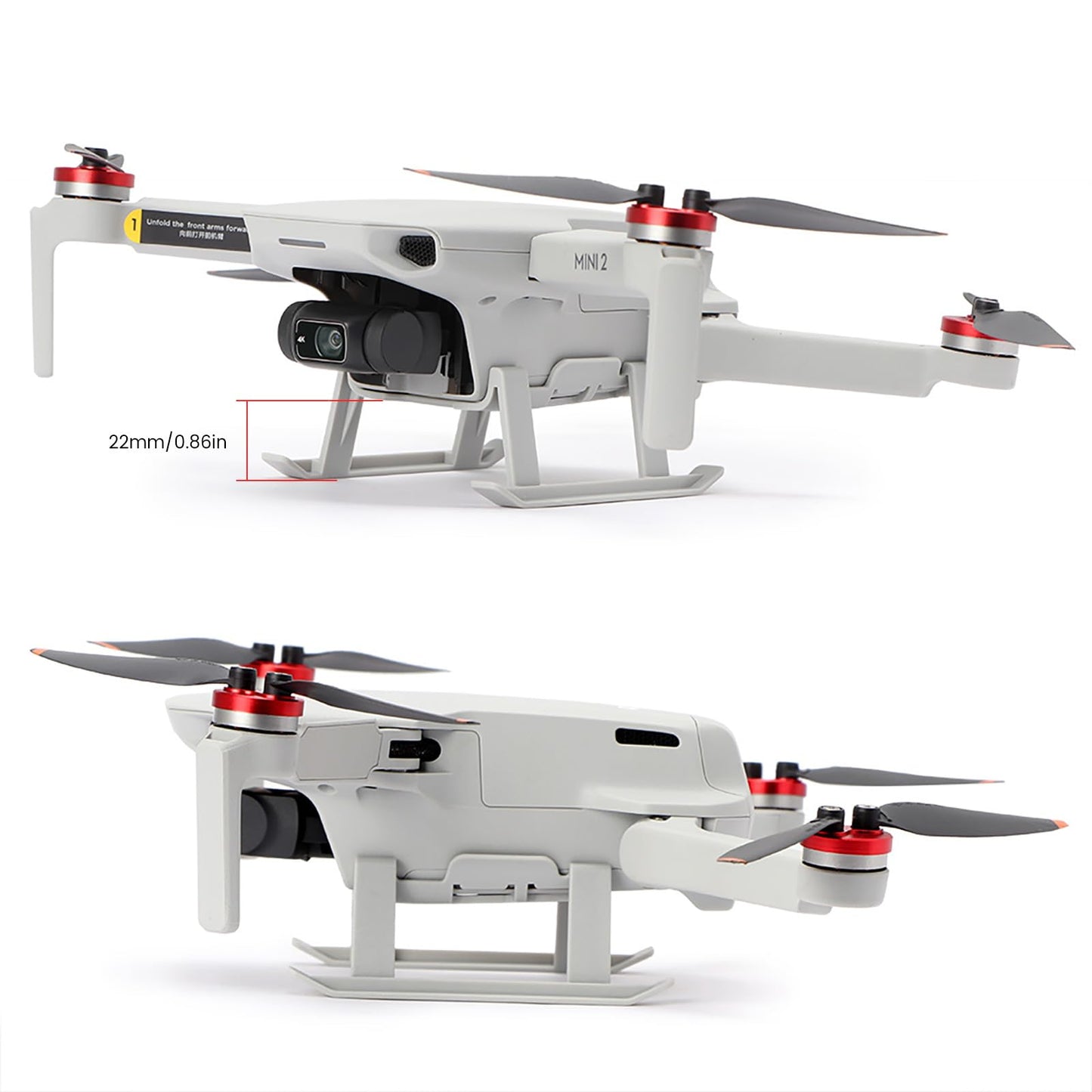 Mini 2 360 Propeller Guard+16Pcs Propellers Blades Props+Propellers Holder+Landing Gear Leg Extensions for DJI Mini 2/Mini 2 SE/