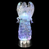 Eldnacele Tri-Color Lighted Swirl Glittering Angel, Battery Operated Led Clear Angel Decorative Light Acrylic Guardian Angel With 6 Hour Timer For Christmas (Violinist)