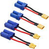 Laisomeke XT30 to EC5 Male Female Adapter Connector for RC FPV Drone Car Lipo Battery Charger ESC (4 Pack)