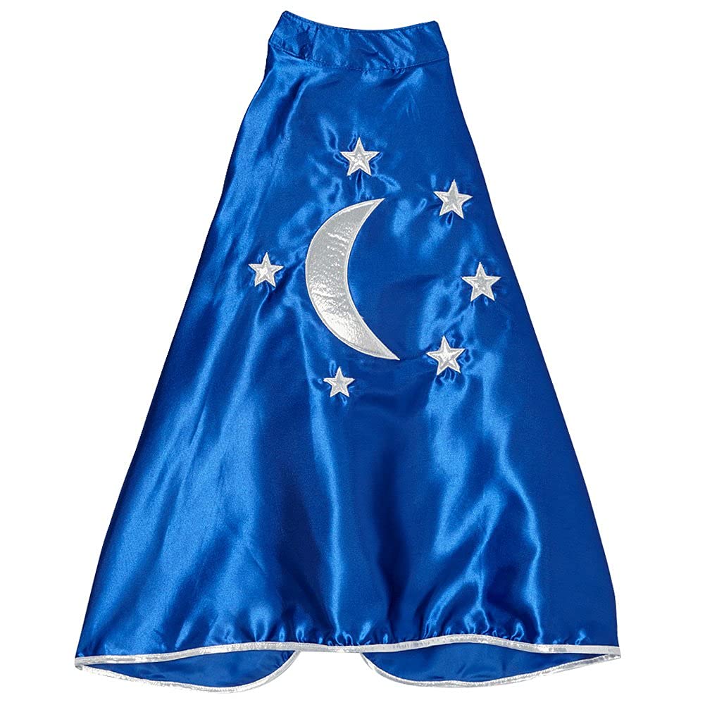 Kids Magician Cape | Kids Wizard Cape | Star & Moon - Blue