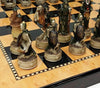 Skeleton Slayer Gothic Skull Chess Set W/High Gloss Dark Walnut & Birdseye Maple Color Board