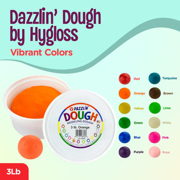 Dazzlin’ Modeling Dough – Non-Toxic Christmas Craft Dough, Unscented, Orange, 3Lbs – Kids Arts & Crafts, Christmas Gifts For Girls & Boys, Stocking Stuffers By Hygloss Products