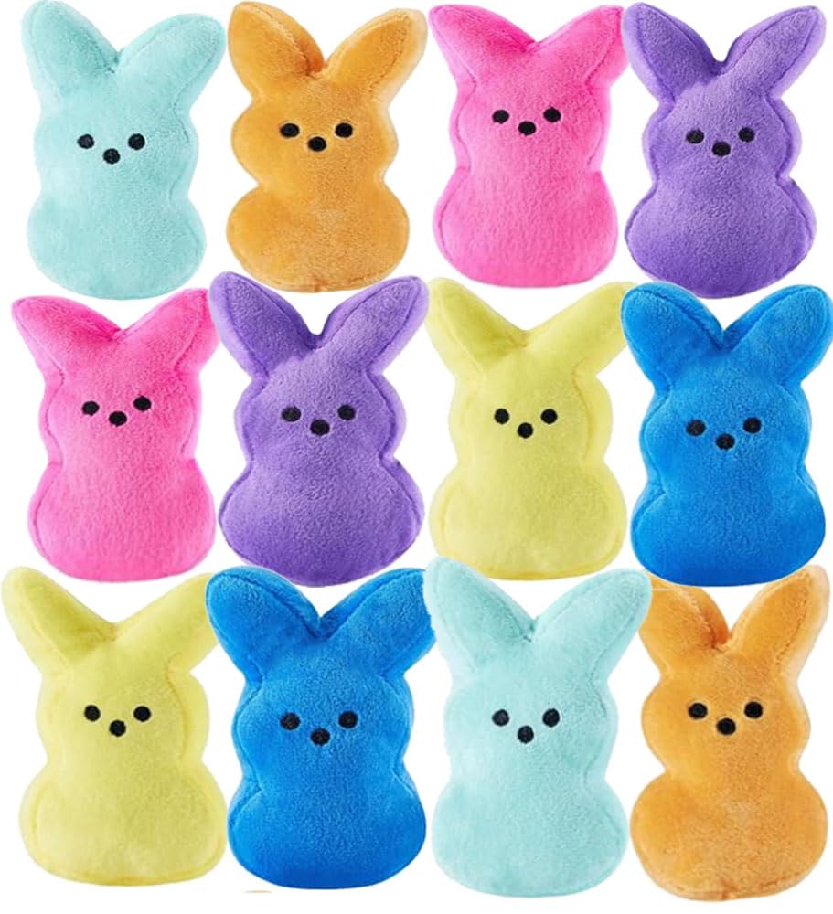 6523341 12Pcs Easter Bunny Plush Toys Decorations Cute Animal Bunny Stuffed Doll Easter Basket Stuffers Gift For Kids,Rabbits An