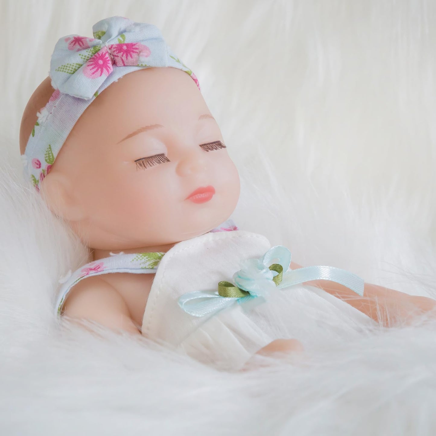 Ena Reborn Baby Doll Realistic Silicone Vinyl Baby 10 Inch Weighted Soft Body Lifelike Doll Gift Set For Ages 3+ (Slip Dress Girl, 10 Inch)