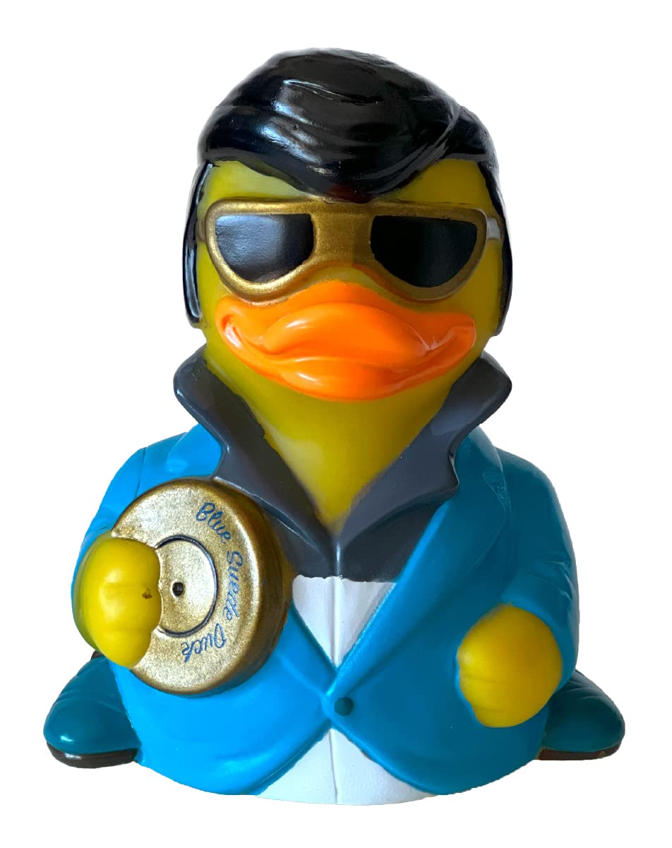 Celebriducks - Blue Suede Duck - Floating Rubber Ducks - Collectible Bath Toy Gift For Kids & Adults Of All Ages