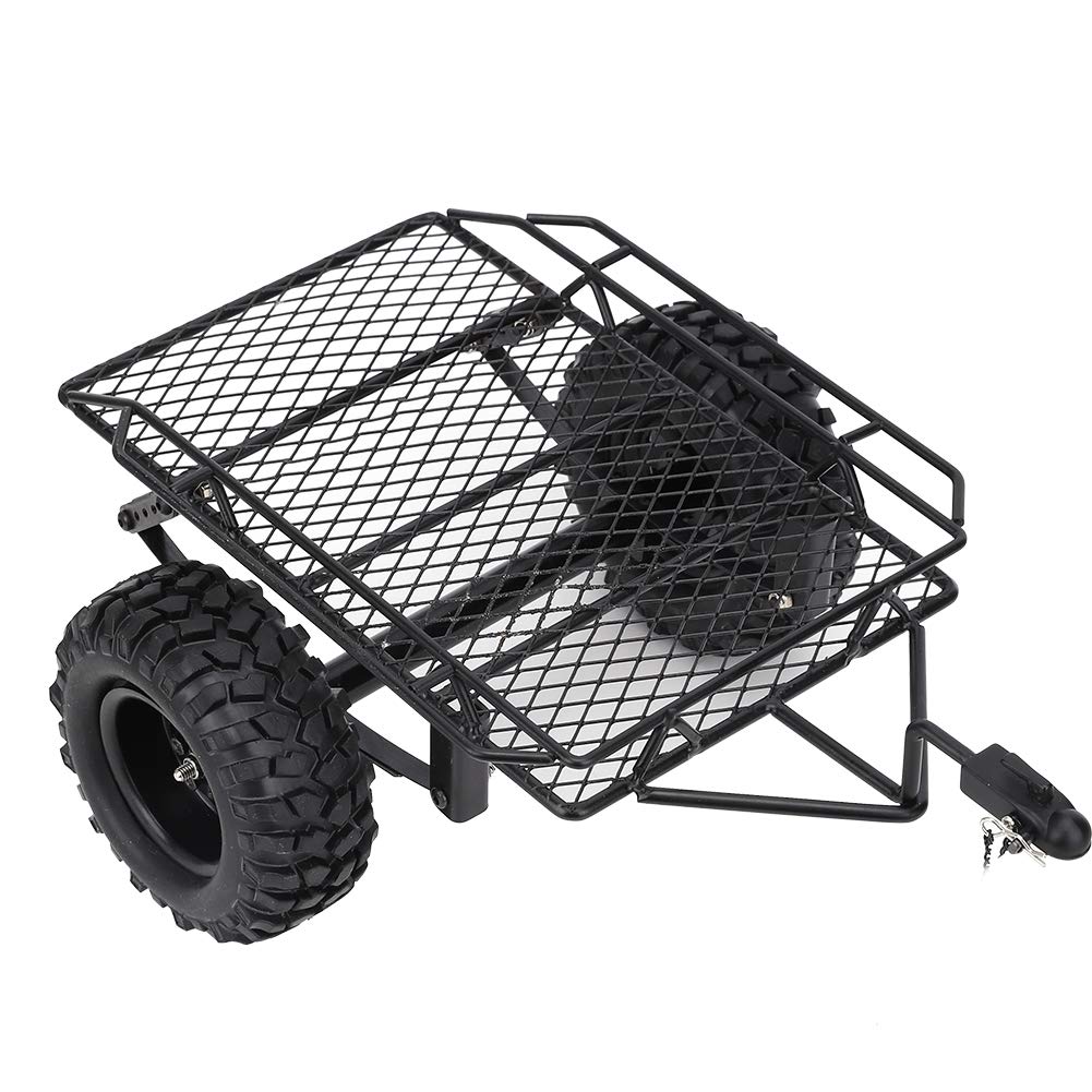 RiToEasysports RC Car Trailer, Metal RC Bucket Trailer Simulation Trailing Car for TRX4 D90 SCX10 CC01 1/10 DIY Parts 1/10 Rc Tr