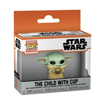 Funko Pop! The Mandalorian Cute Keychain Grogu With Cup