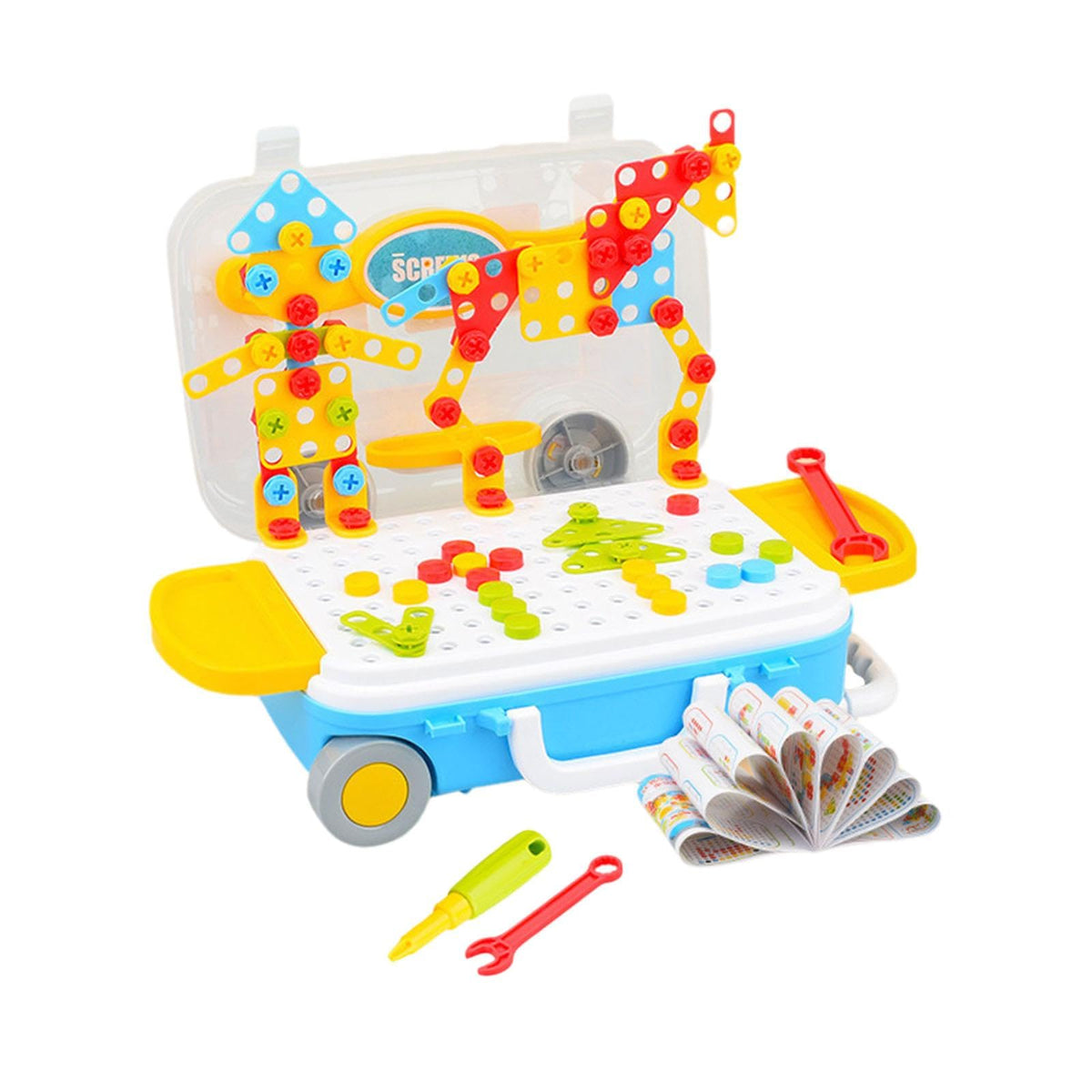 Zoomella Design And Drill Toy Diy Shapes Matching Engineering Building Kits Preschool Without Power Drill