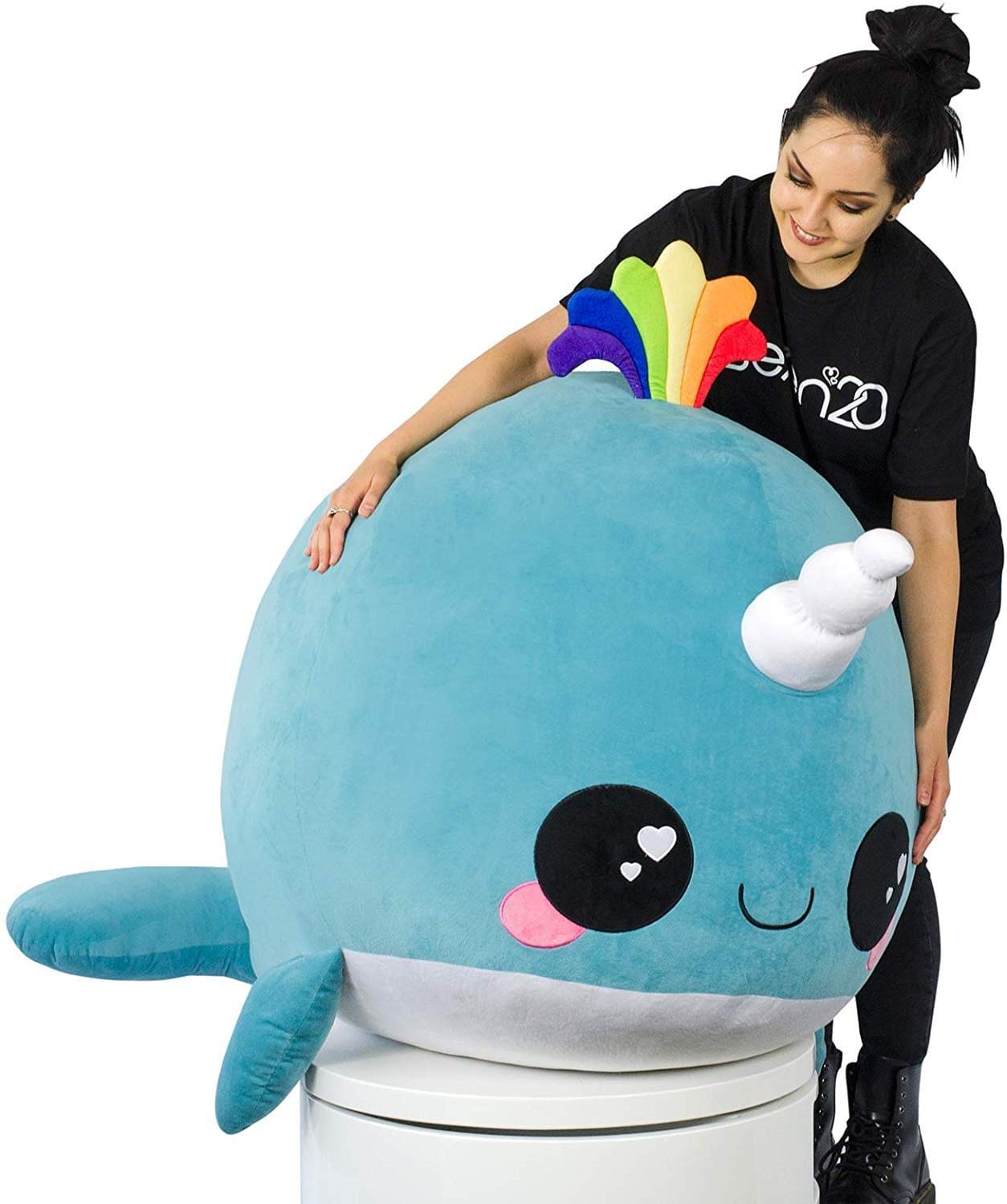 Glitter Galaxy Seven20 Blue Narwhal 48 Inch Stuffed Animal Plush