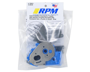 RPM Hybrid Gearbox Housing and Rear Mounts for Traxxas 2WD Electric, Blue