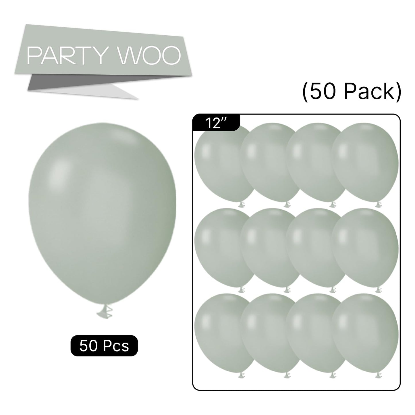 Partywoo Boho Green Balloons, 50 Pcs 12 Inch Spring Rain Green Balloons, Pastel Green Balloons For Balloon Garland Or Arch As Party Decorations, Birthday Decorations, Wedding Decorations, Green-F59