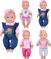 Doll Clothes 4 Sets Doll Fashion Outfits Fit For 43 Cm New Born Baby Dolls 14-16-17 Inch Baby Dolls 15 Inch Dolls 18 Inch Dolls(No Doll
