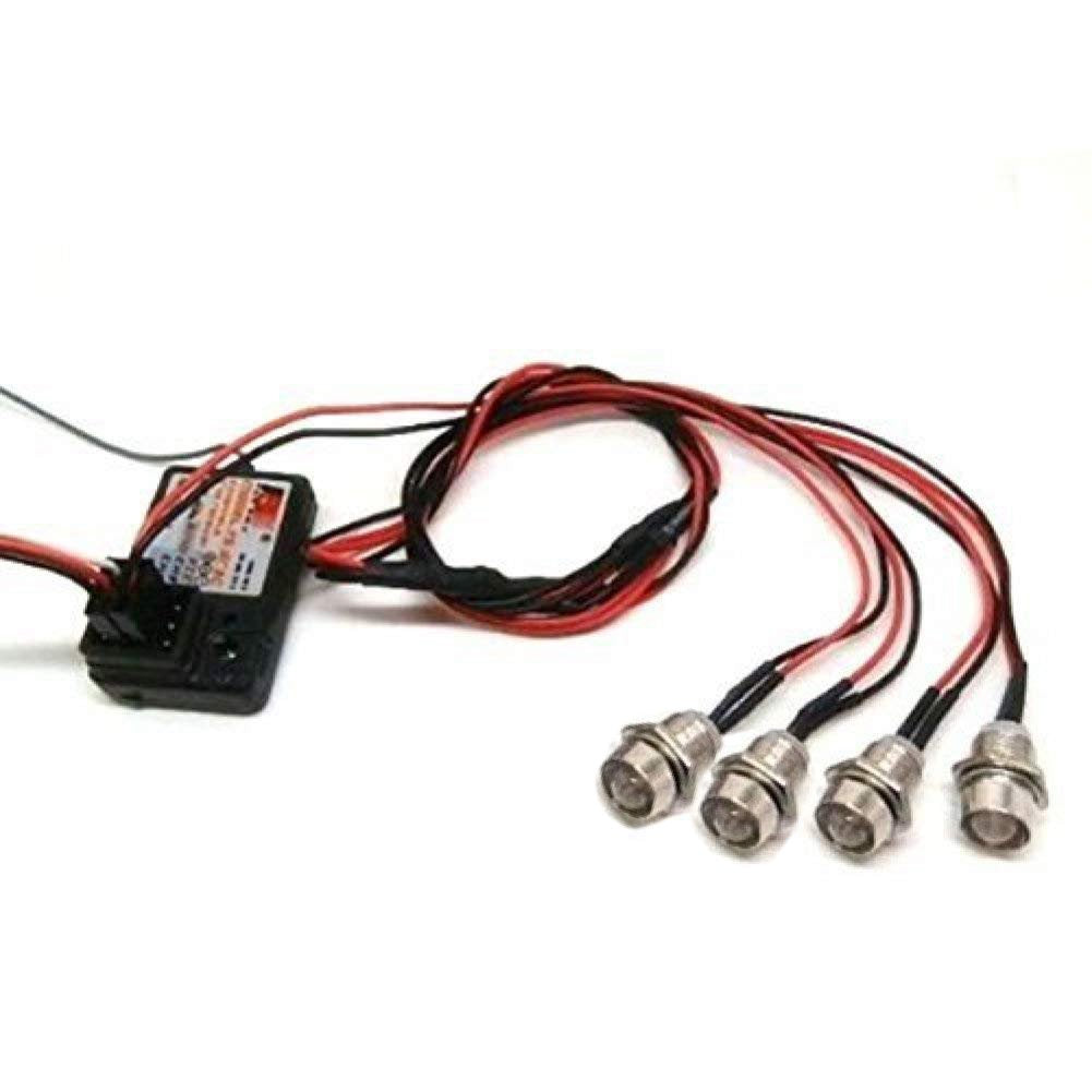 ShareGoo 4Leds LED Light Headlights Taillight Kit Accessories Compatible with Traxxas HSP Tamiya Redcat RC4WD Axial SCX10 RC Car