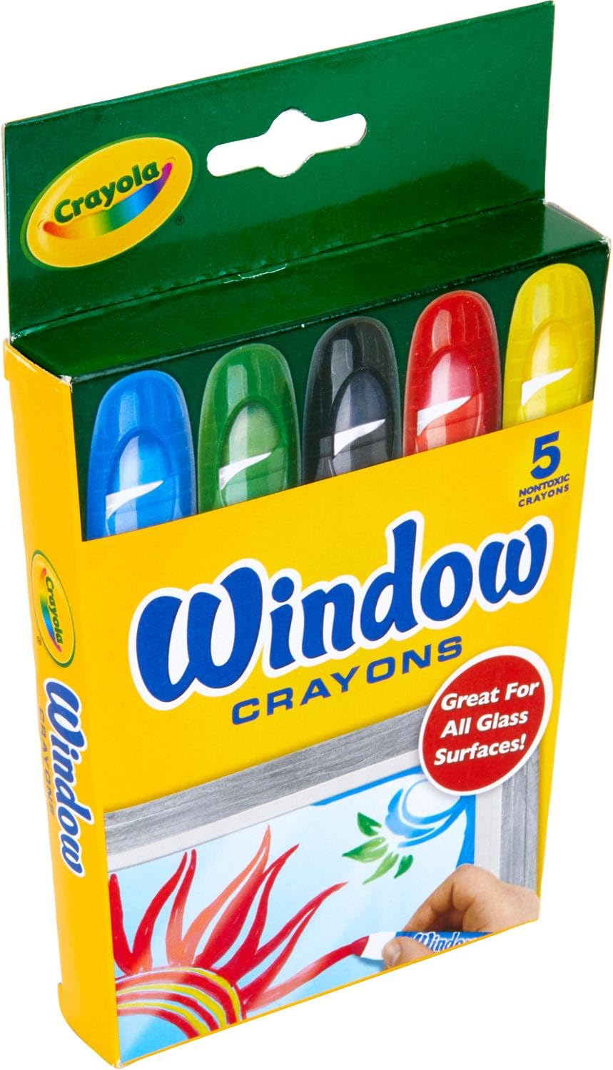 Crayola Washable Window Crayons, Assorted 5 count