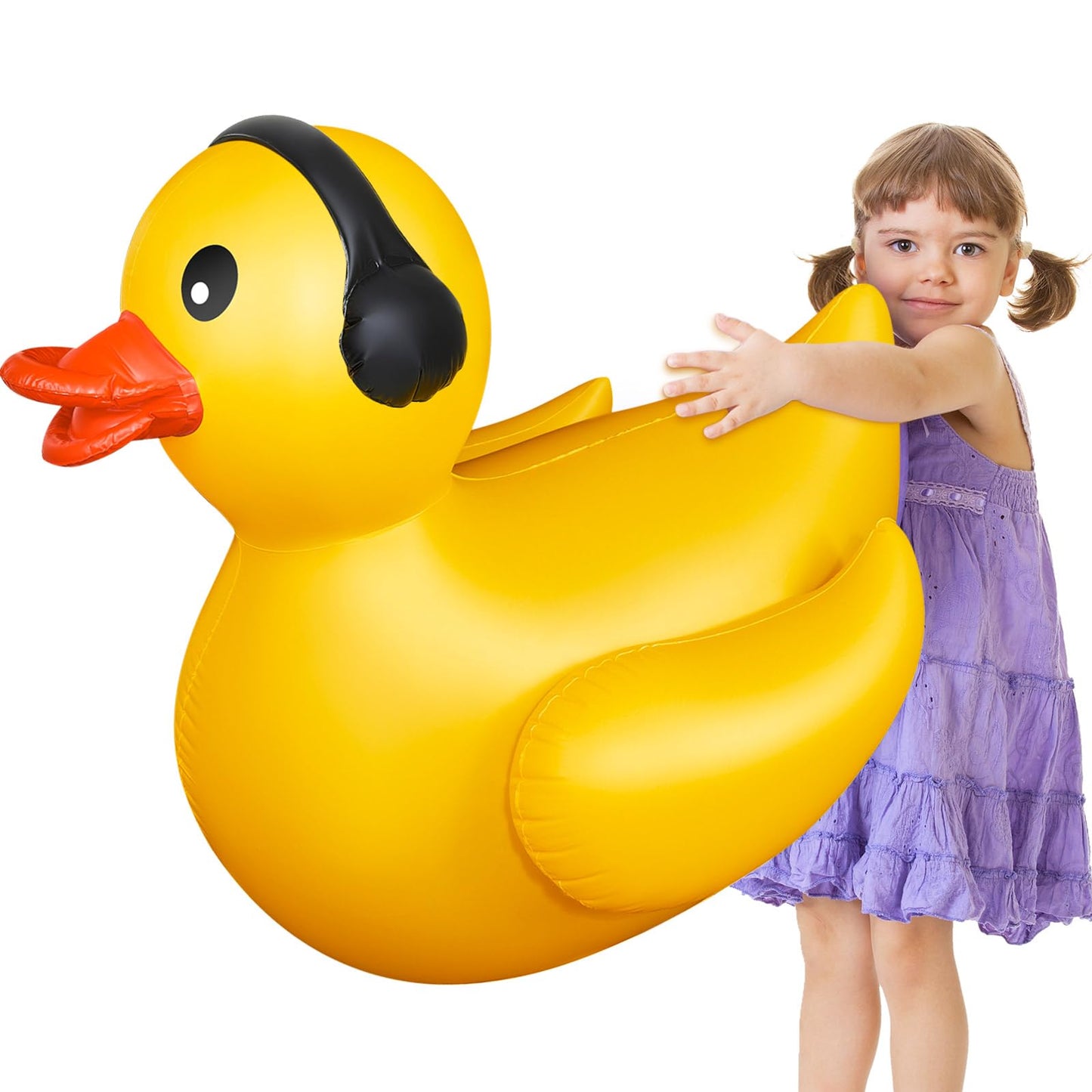 Hungdao 4 Feet Giant Inflatable Duck Pool Float Huge Funny Rubber Duck Large Blow Up Inflatable Floatie For Summer Beach Swimmin