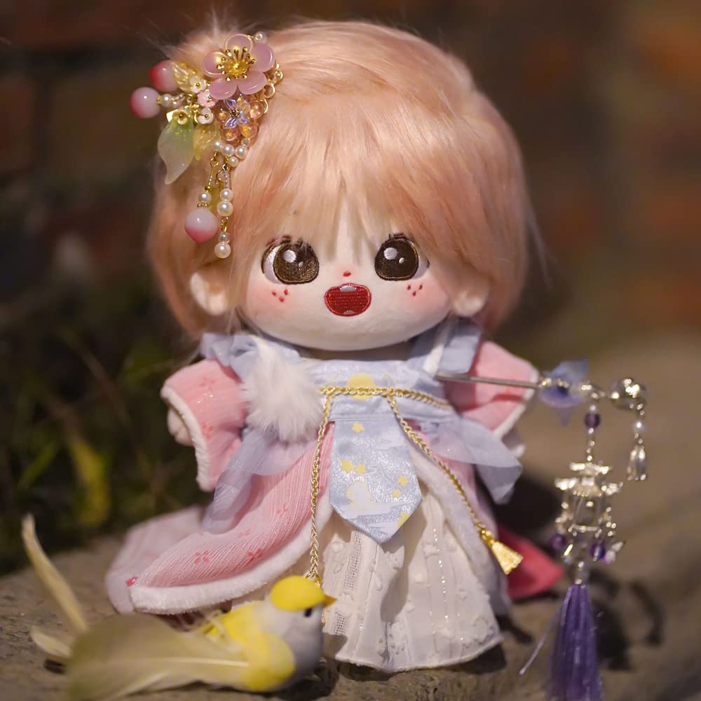 Niannyyhouse 20Cm Plush Doll Girl Humanoid Stuffed Body No Attribute 8' Normal Body Wearable Clothing Dress Up Gifts (A-7-Without Skeleton)