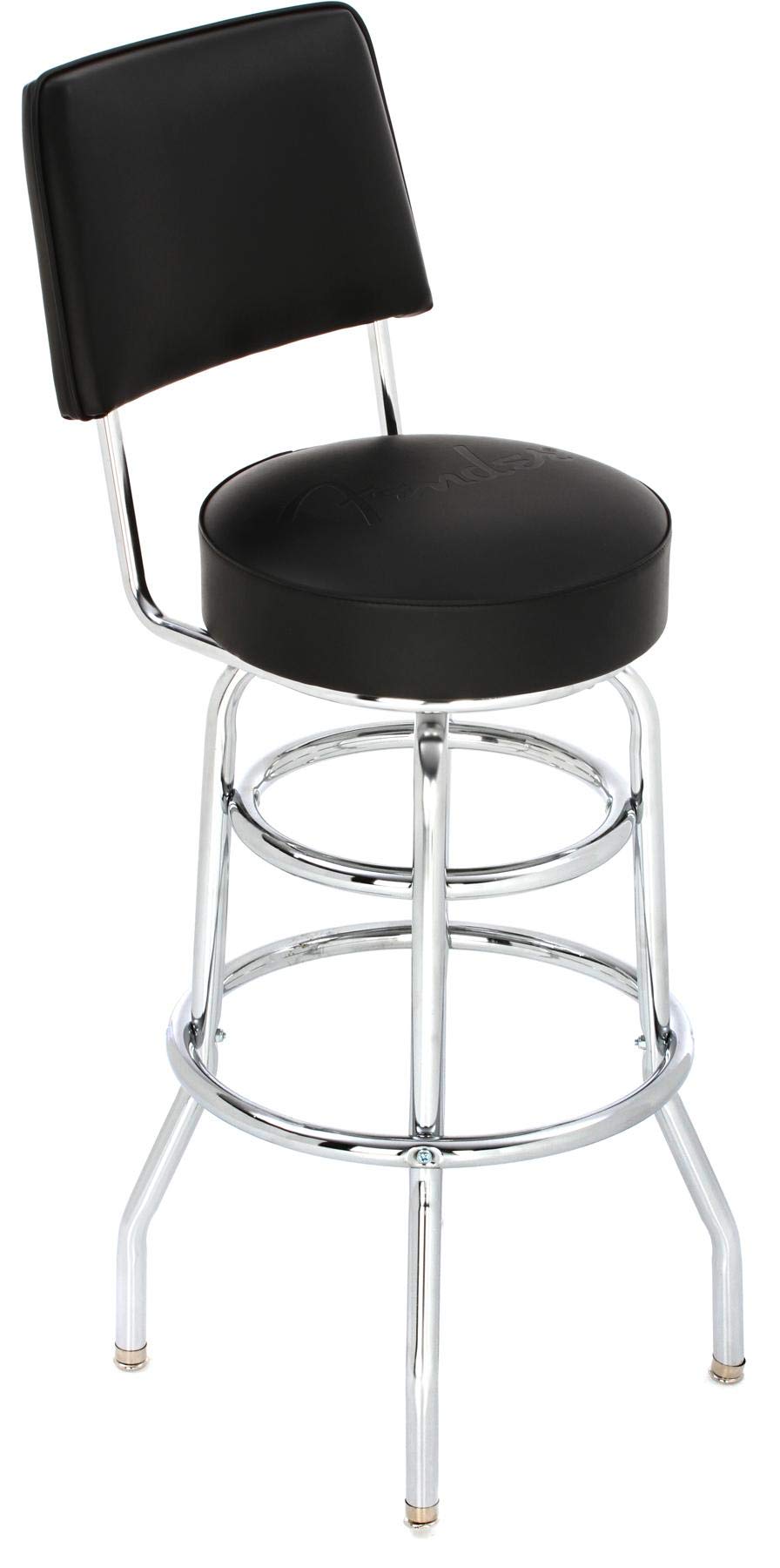 Fender Blackout Barstool With Backrest, 30In