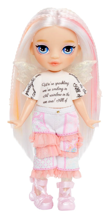 Rainbow High Littles Rainbow Fantasy Fairies + Pet - Opal, Rainbow 5.5 Posable Small Doll & Fantasy Owl Pet With Interchangeable