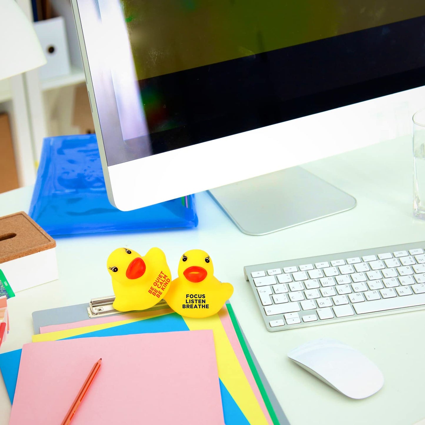 Lenwen 60 Pcs Rubber Duck Bath Toy Inspirational Gift Motivational Rubber Ducks Thank You Gifts Inspirational Party Favors Baby Shower Decorations Birthday Party Favors (1.3 Inch)