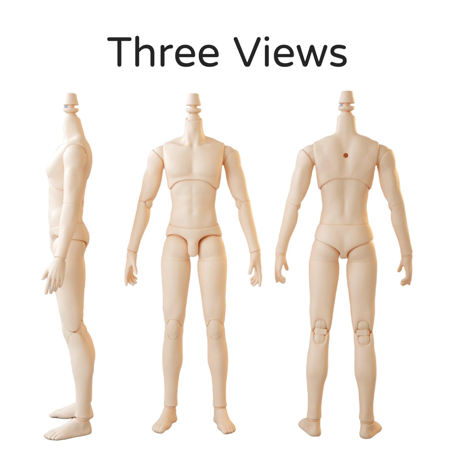 Ymy23 25 Male Doll Body Compatible With Ob22 Ob24 Gsc Bjd Doll Head Diy Drawing Mannequin Action Figure Models(Normal White-22Cm