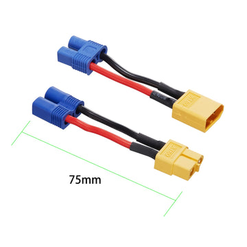 Laisomeke XT60 to EC3 Male Female Adapter Connector with 5CM 16AWG Cable for RC FPV Drone Car Lipo NiMH Battery Charger ESC (4 P