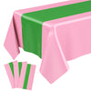 Oudain 3 Pcs Witch Princess Theme Party Pink & Green Party Tablecloth 54 x 108 Inch Plastic Rectangle Tablecloth Waterproof Tabl