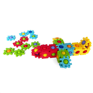 Anlabay Two-In-One Pop Blocks Pop Puzzle 48Pcs, Jigsaw Puzzles, Stem Toys For 4 5 6 7 8 Year Old Kids, Bubble Popping Sensory To
