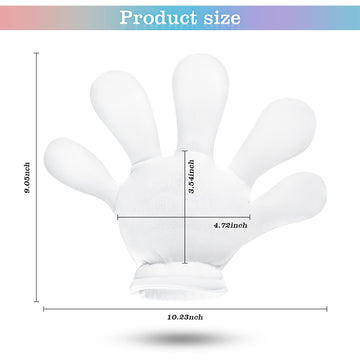 Geyoga 2 Pairs Jumbo Cartoon Hands Large Costume Gloves, Halloween Gloves For Party Birthday Role Playing Costumes(White,2)
