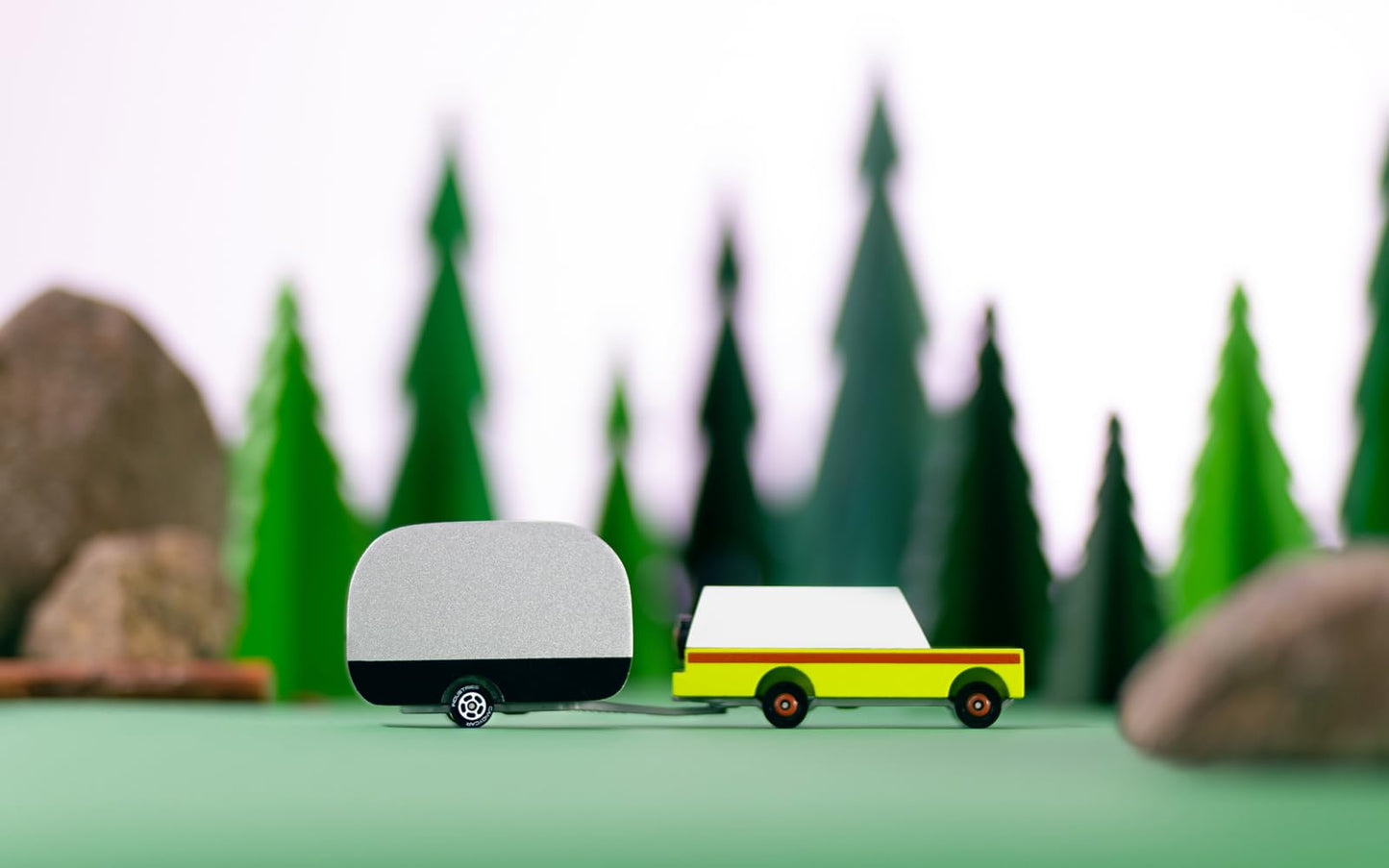 Candycar Wooden Diecast Collection - Airstream Camper, Premium Handcrafted Beech Wood Toy Car