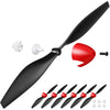 Riakrum 6 Sets Spare RC Plane Propellers RC Airplane Carbon Fiber Nose Cone Compatible with Tr-p51 Rc Plane 4 Channel Remote Con