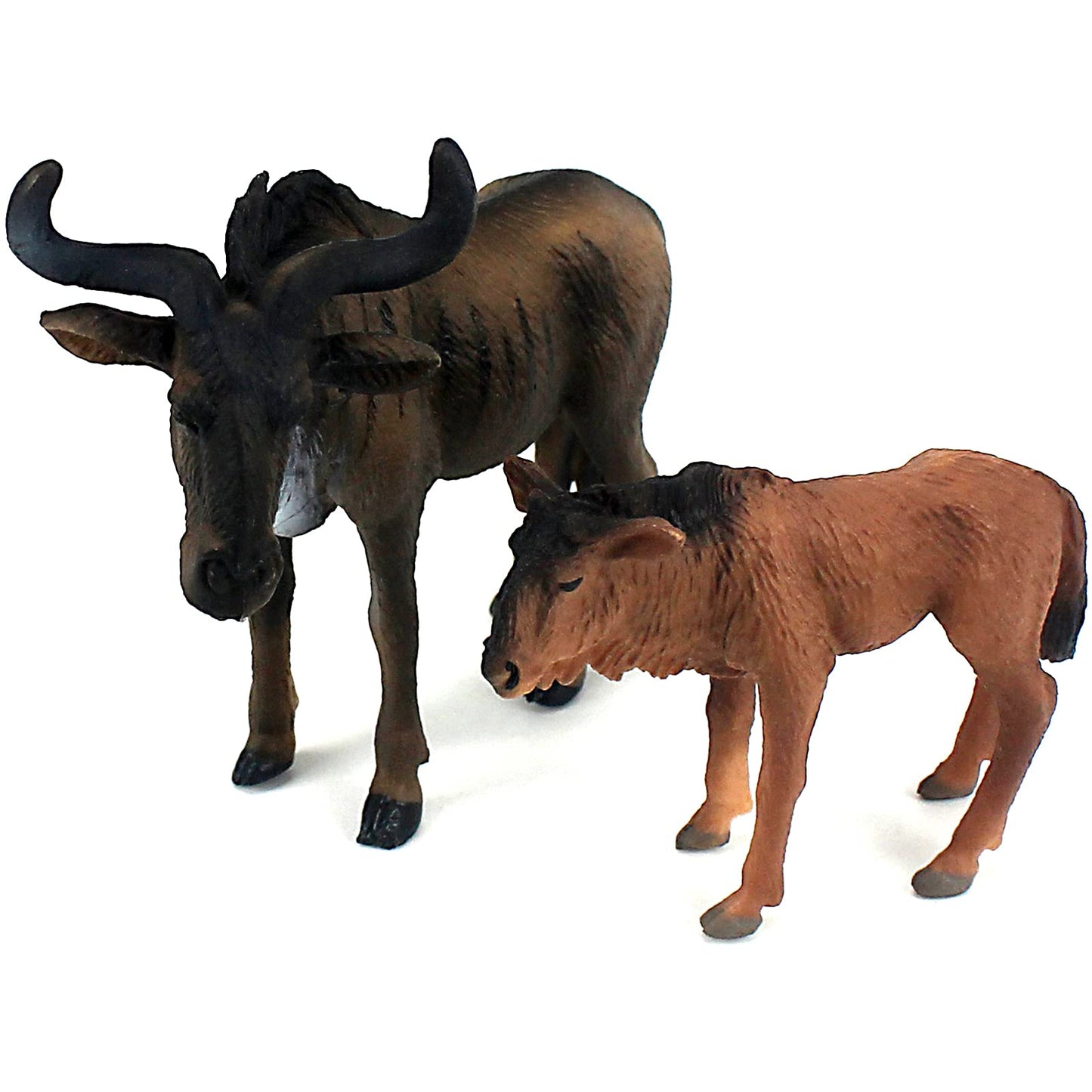 Funshowcase African Jungle Animals Toy Wildebeest Figure Realistic Plastic Figurine Playset Lot 2-Piece