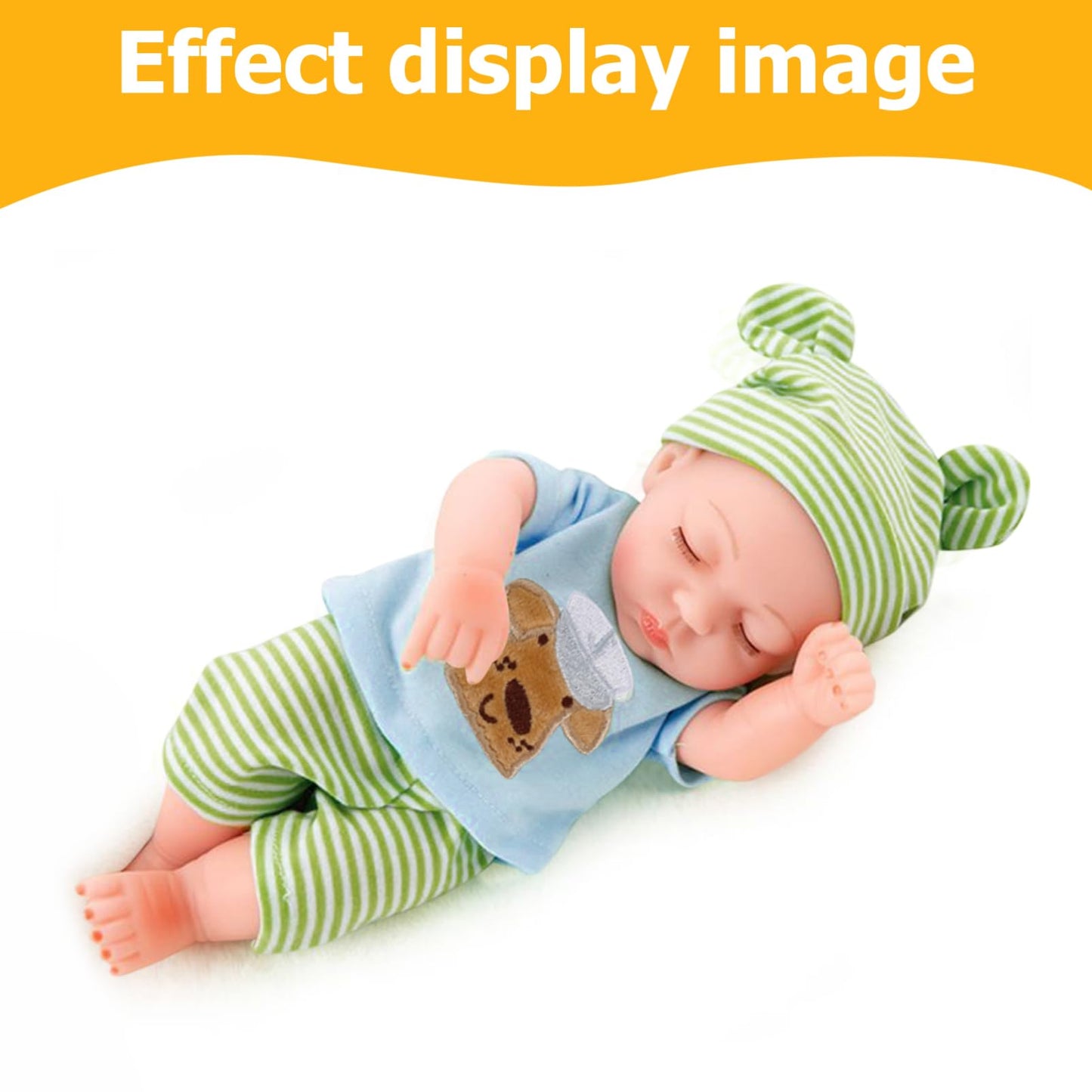 Toyvian 10 Inch Newborn Baby Doll Clothes With Hat Set Baby Doll Outfits Reborn Jumpsuit Romper Cute Clothing Accessories Sleepi