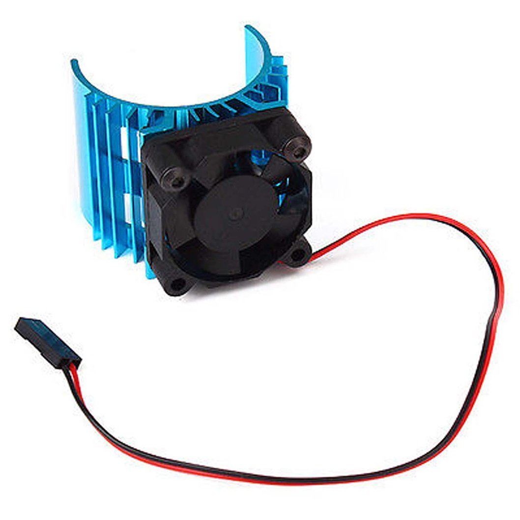 JFtech Aluminum Alloy RC Electric Motor Heat Sink Heatsink with 5V Cooling Fan for 1/8 1/10 RC Car Truck Buggy Crawler 540 550 3