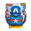 Marvel Captain America Superpower Pak - Backpack with 12-inch Removable Plastic Shield tossing Discs Long Sleeve Costume Top and Plastic Mask Multi - Youth Medium