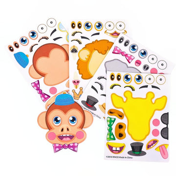 Rhode Island Novelty Make Your Own Zoo Animal Sticker Assortment 12 Sheets Per Order