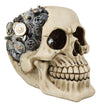 Ebros Steampunk Cyborg Protruding Gearwork Human Skull Statue Sci Fi Clockwork Gear Design Skeleton Cranium Figurine