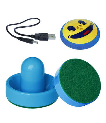 New Air Hockey Pucks And Paddles - Rechargeable Floating Air Hockey Pucks For Any Flat Surface, Include A Charging Cable And Ele