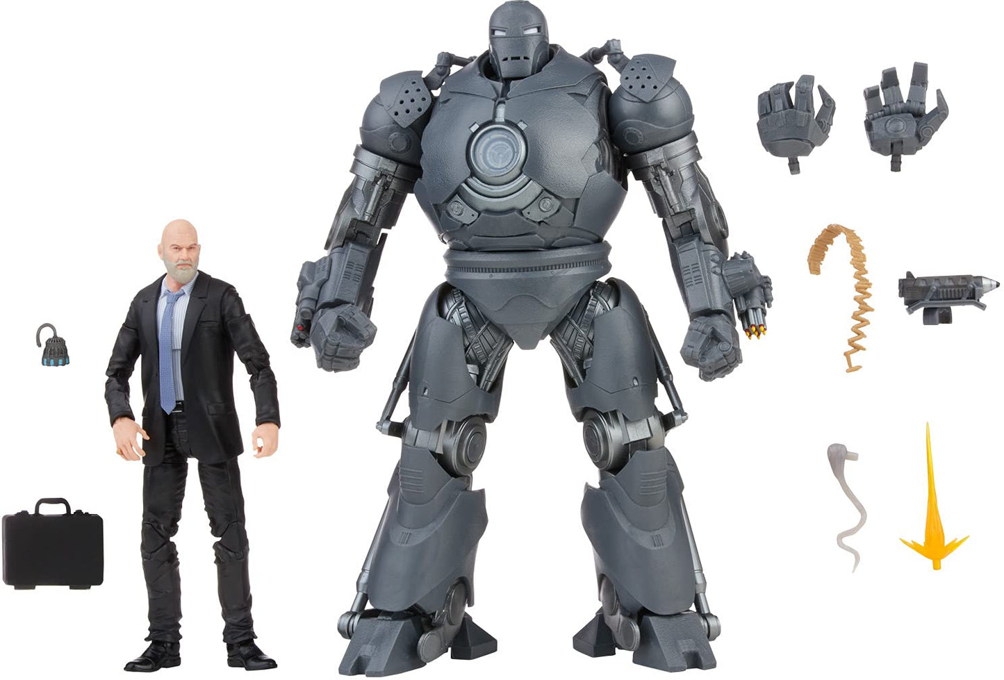 Marvel Hasbro Legends Series 6-Inch Scale Action Figure Toy 2-Pack Obadiah Stane And Iron Monger Infinity Saga Characters, Premium Design, 2 Figures And 8 Accessories