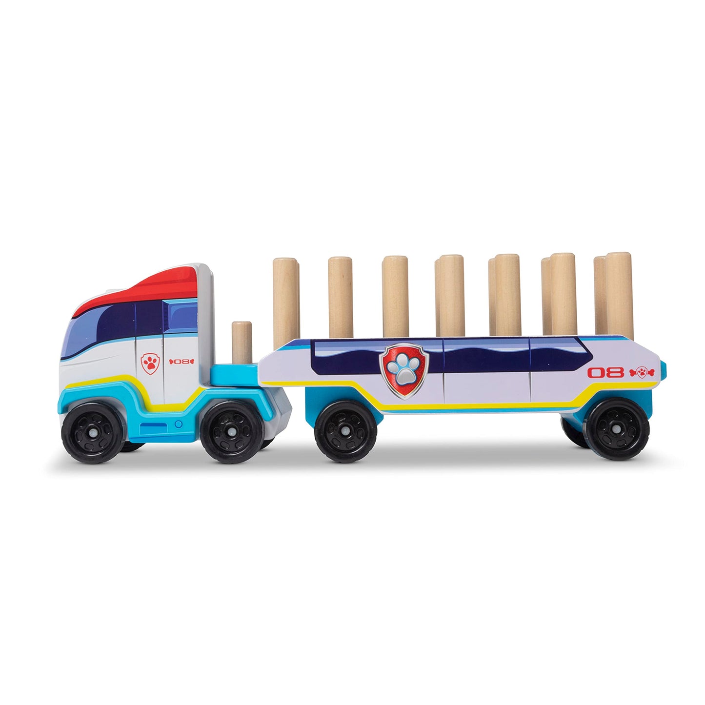 Melissa & Doug Paw Patrol Wooden Abc Block Truck (33 Pieces) - Sort And Stack Toys, Alphabet Blocks For Toddlers, Vehicle Toys For Kids Ages 3+, 34.93 Cm X 17.78 Cm X 10.03 Cm