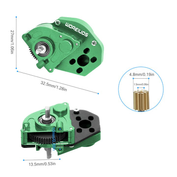 Woaeiuos Complete Transmission Gearbox With Steel 0.3 Mod Transmission Gear And Metal Motor Mount For Axial Scx24 Deadbolt C10 J