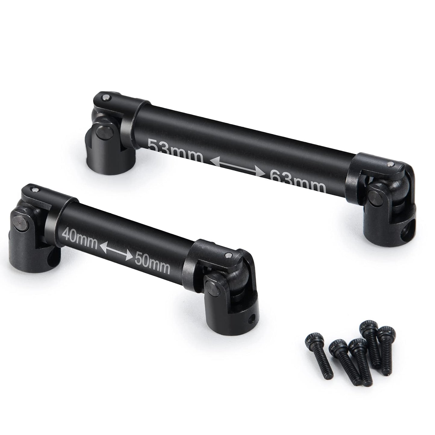 Que-T 1 Pair Metal Hard Steel Drive Shafts Driveshafts for 1: 24 Axial SCX24 AX100002 AX100001 RC Car