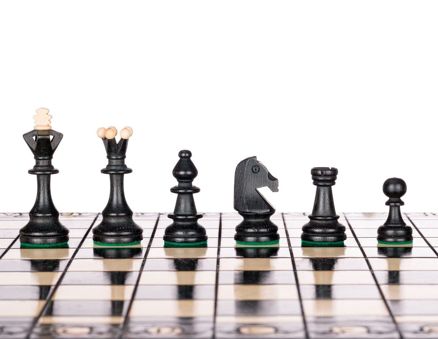 Beautiful Handcrafted Wooden Chess Set with Wooden Board and Handcrafted Chess Pieces - Gift idea Products (16 (40 cm) Black),