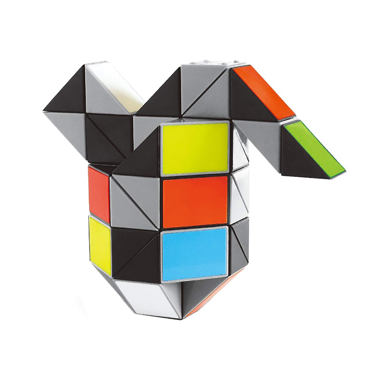 Larger Snake Cube Puzzle Fidget Sensory Toy Vivid Rainbow 8 Colors Magic Ruler Twist Cube Puzzle Games Brain Teaser Puzzles Top Anti-Anxiety Fidget Twisty Toys (48 Wedges)
