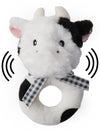 Bearington Collection Lil' Gilly 5.5 In Cow Baby Rattle - Baby Wrist Rattles - Plush Rattles Gift For Newborn