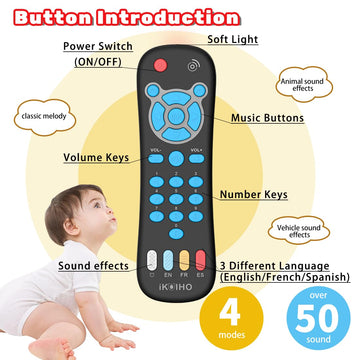 Baby Remote Control Toy For 1 Year Old Boys Girls Gifts Realistic Toddler Tv Remote Toy With Music And Light Early Education Lea
